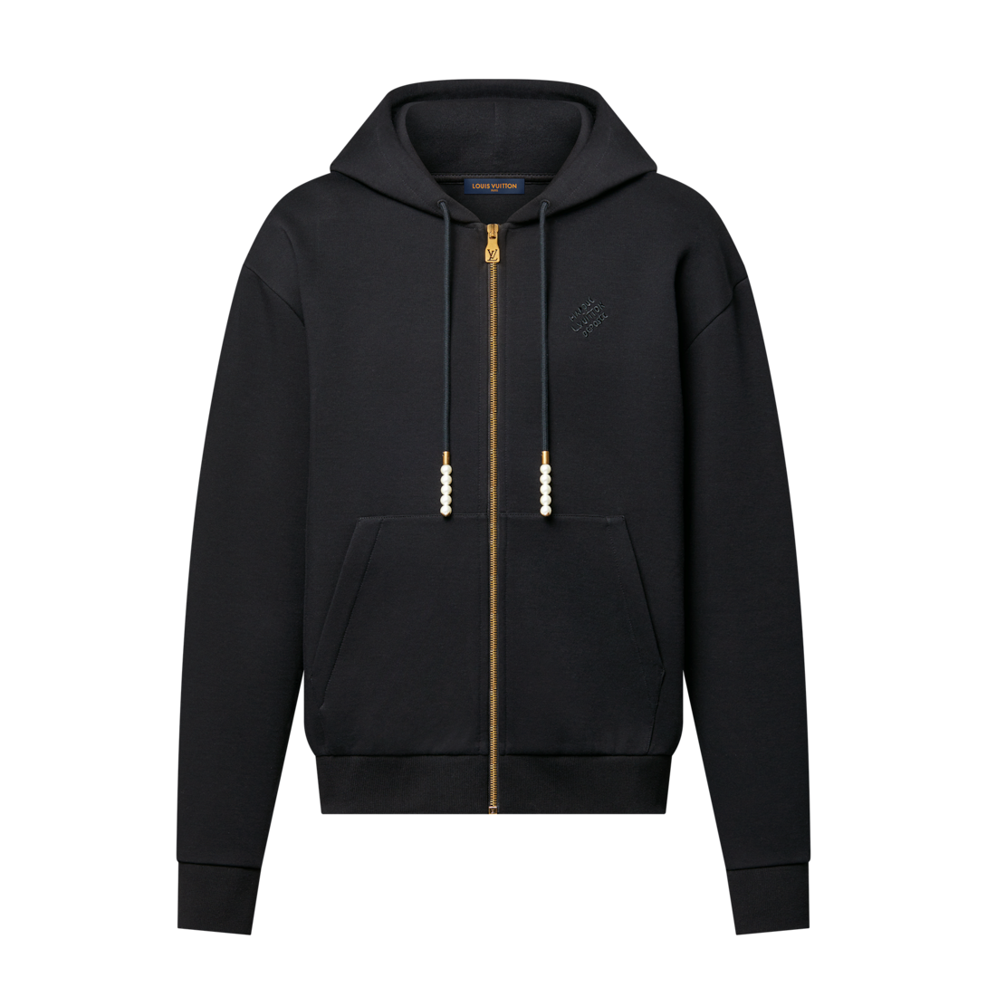 Embroidered Zipped Jersey Hoodie - Ready-to-Wear 1AGILS | LOUIS